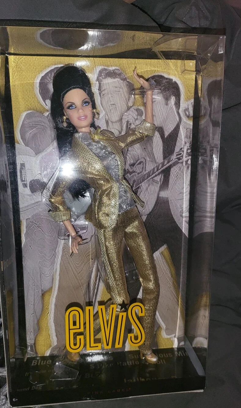 Elvis Presley Barbie Collector King of Pop Rock N Roll Pink Label Doll 2010 NEW